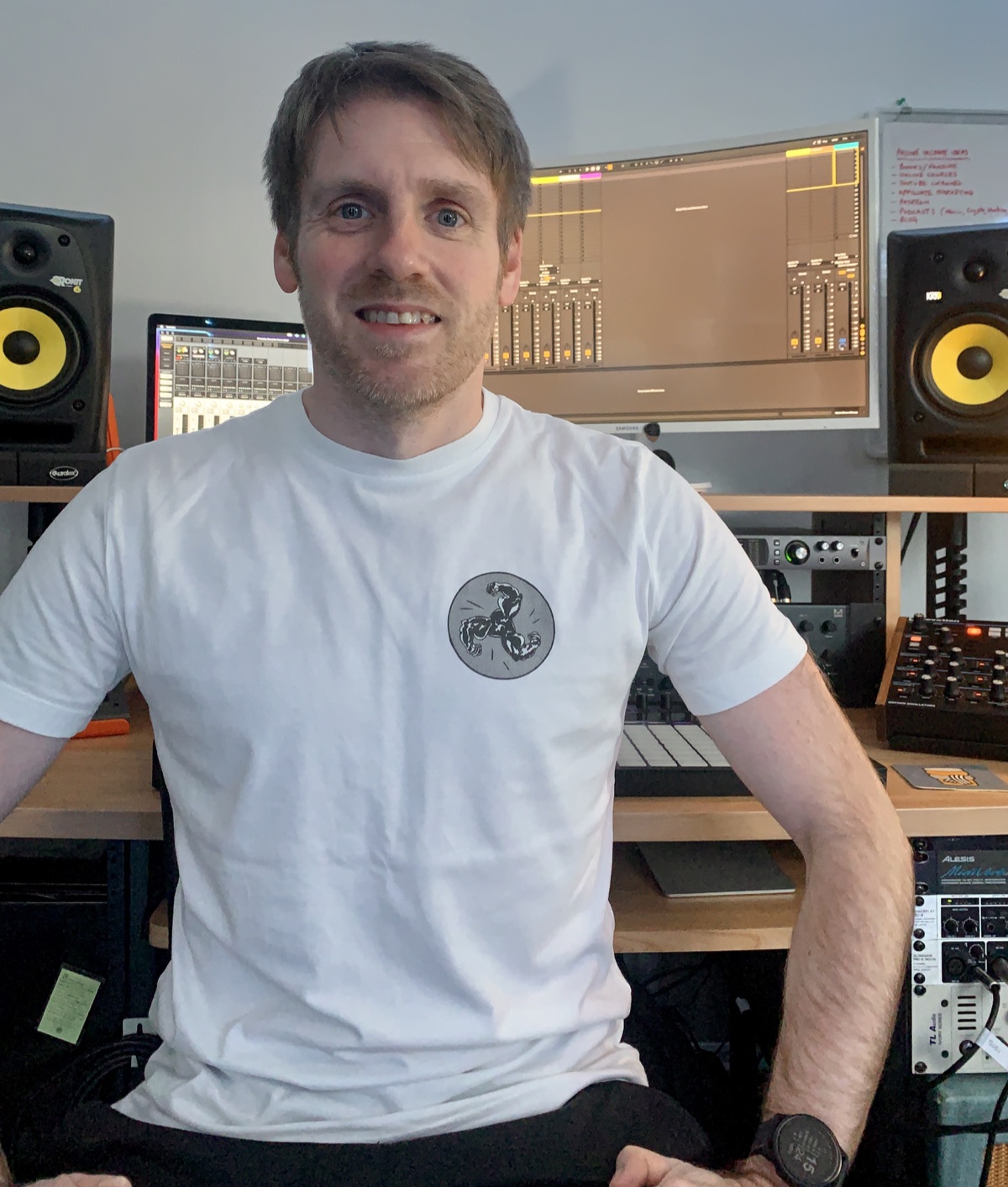 Craig Penman at home in his music studio.